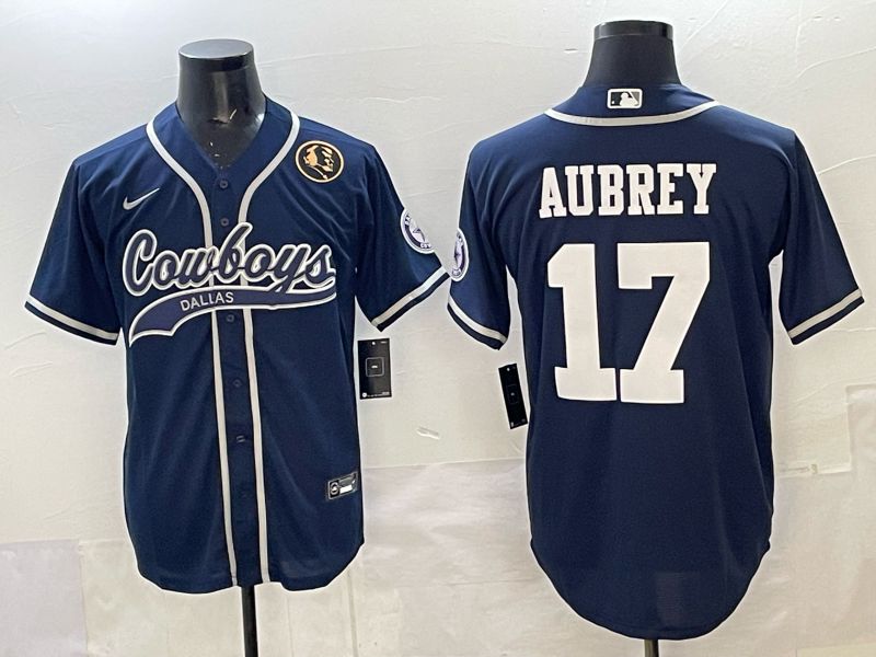 Men 2025 Dallas Cowboys #17 Aubrey blue Joint Name Nike Limited NFL Jersey style 025